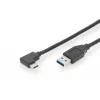 Digitus ASSMANN - USB laidas - USB-C (M) kampuotas į USB Type A (M) tiesus - USB 3.1 Gen2 - 3 A - 1 m - formuotas - juodas (AK-300147-010-S)