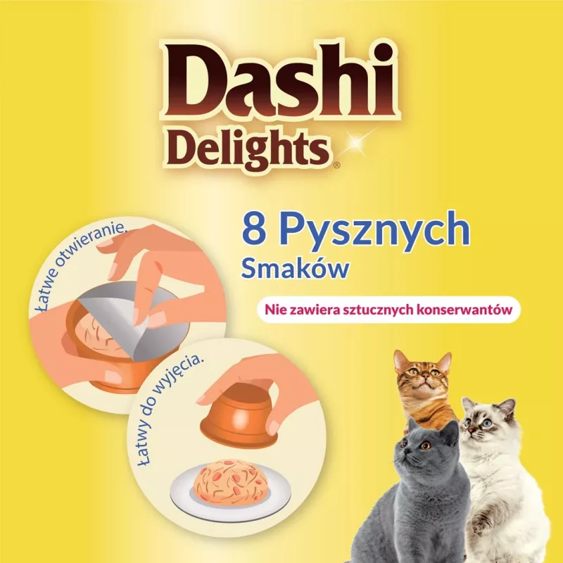 Kačių skanėstas INABA Dashi Delights Vištienos ir Tuno sultinys, 70 g pakuotė, be grūdų, be glitimo, be sojų