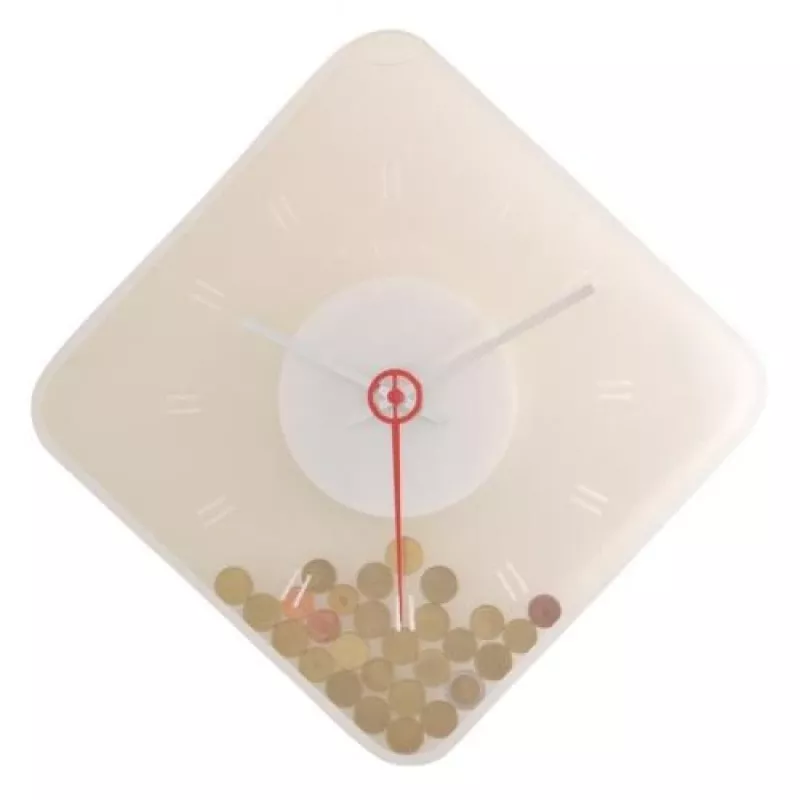 NeXtime klok 3006 Coins, 35x35 cm, sieninis, permatomas