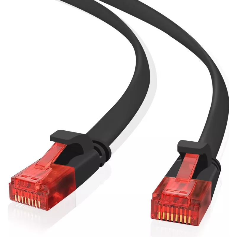 Ethernet komutacinis kabelis helos Ultra plokščias plonas Cat 6 5.0 m juodas