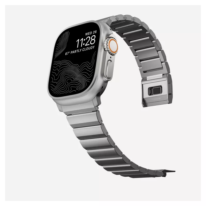NOMAD Titanium Band for Apple Watch 46mm/49mm Sidabrinė
