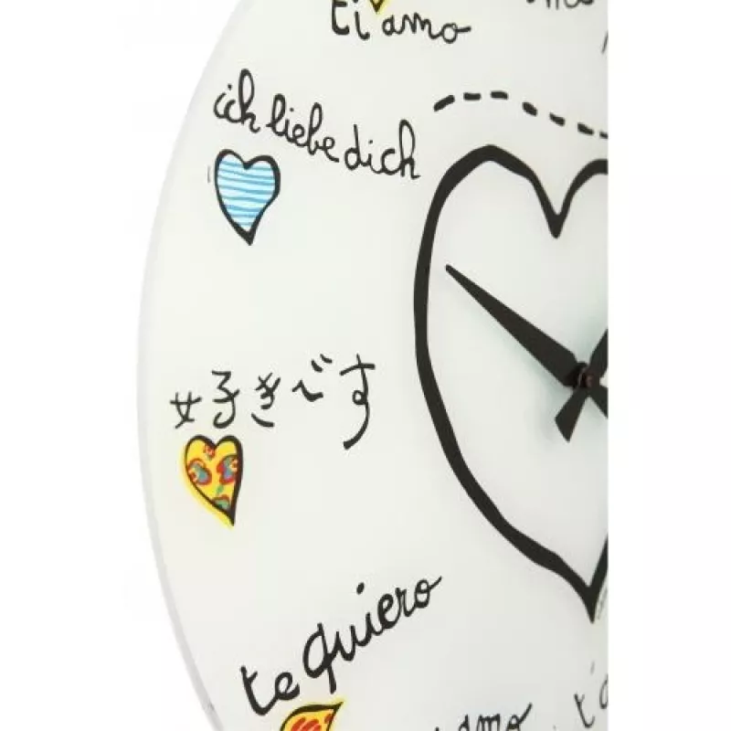 NeXtime klok 8030 Loving You, Ø43 cm, Sieninis, Balta / Įvairiaspalvis