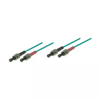 komutacinis kabelis LWL dvipusis OM3 (daugiamodis, 50/125) ST/ST, LSZH, 1 m, Good Connections®