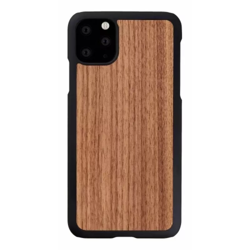 man and wood išmaniojo telefono dėklas iPhone 11 Pro Max — juodasis riešutmedis, medinė nugarėlė, apsauginis rėmelis