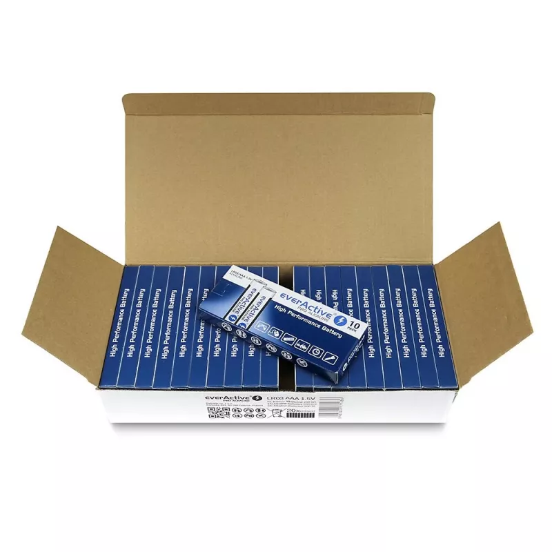 Vienkartinė šarminė baterija everActive LR0310PAK AAA 1,5V 1250mAh, pakuotėje 10 vnt.