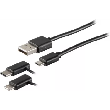 USB laidas S/CONN 14-15025 USB 2.0 1 m Juodas