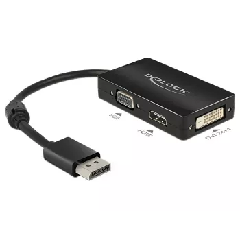 DeLOCK 0,16 m DisplayPort/VGA+HDMI+DVI VGA (D-Sub)+ HDMI + DVI juoda
