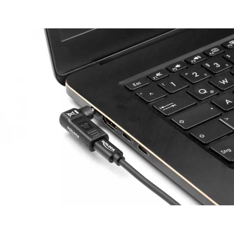 DeLOCK adapteris USB Type-C lizdas į HP 4,8 x 1,7 mm kištuką 90° kampu