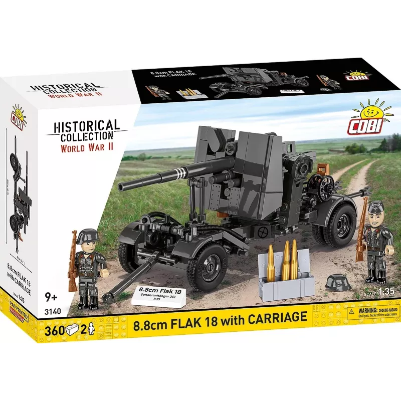 Konstruktorius Cobi Building Blocks 8.8 cm Flak su priekaba — 360 dalių