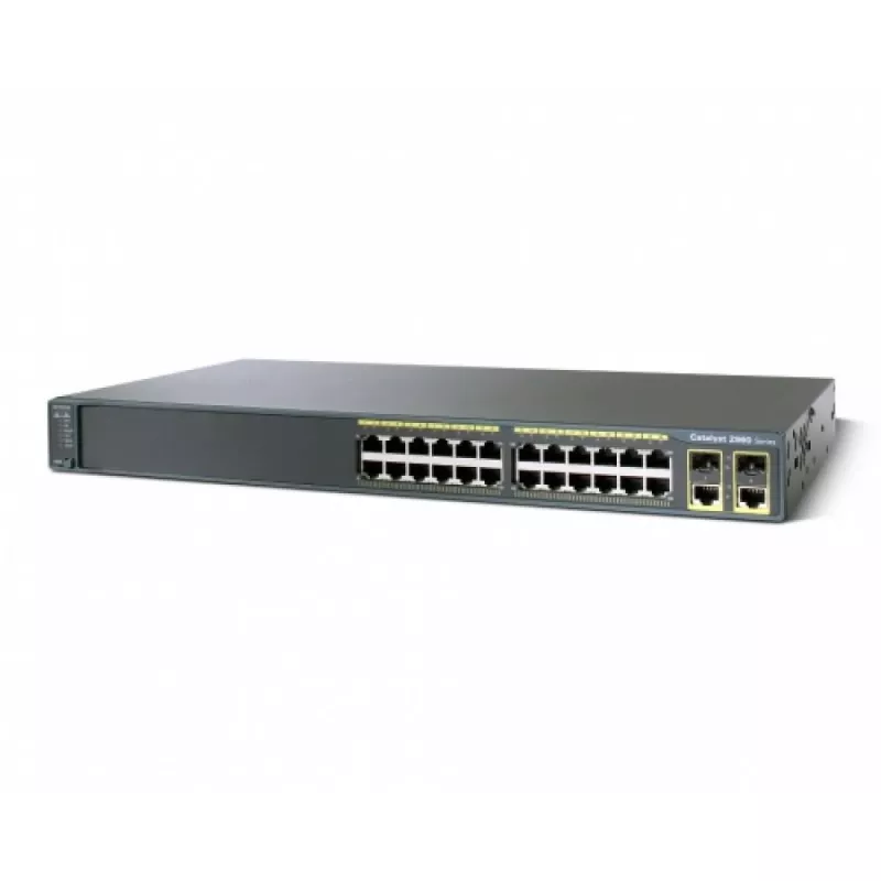 Valdomas L2 Fast Ethernet PoE komutatorius Cisco C2960-24LC-S — 24x 10/100 RJ‑45, PoE, 1U, atnaujintas