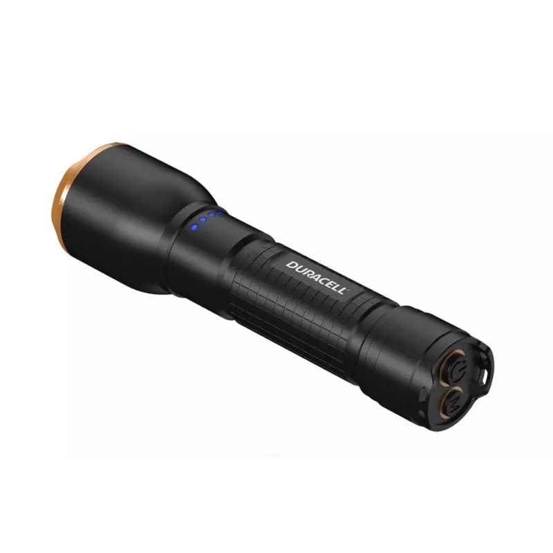 Žibintuvėlis Duracell DF2500R — juodas, rankinis įkraunamas žibintuvėlis