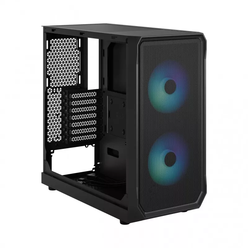 Fractal Design Focus 2 RGB Grūdinto stiklo vidutinis bokštas ATX PC korpusas - juodas