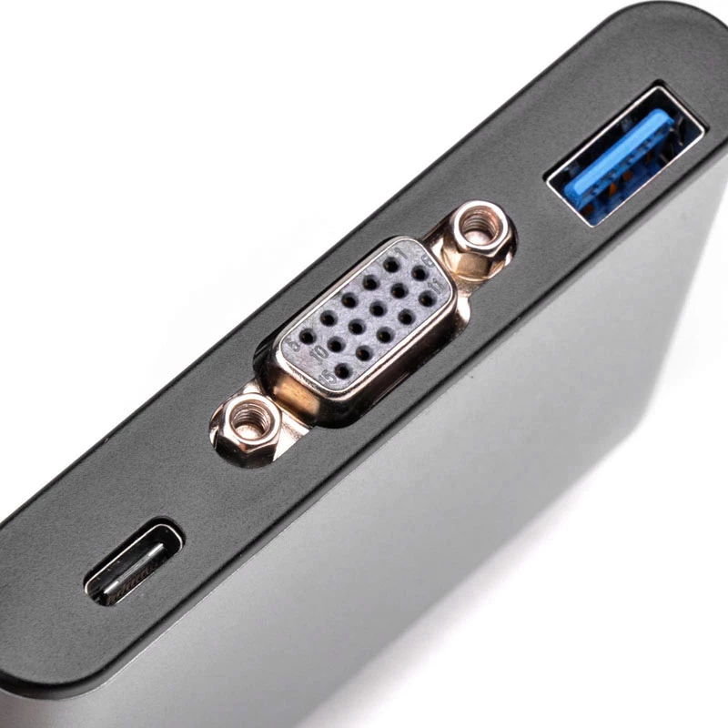 Išorinis vaizdo adapteris SidabrinėSTONE CH7517 USB-C į VGA (Chrontel CH7517) išorinio ekrano prijungimas