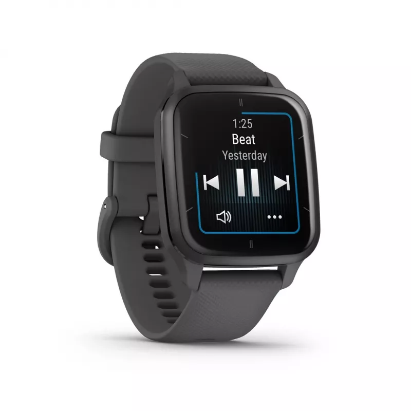 Išmanusis laikrodis GARMIN Venu Sq 2 — 1,4 colio AMOLED, 40 mm korpusas, pilkai pilka spalva, GPS, SpO2, NFC