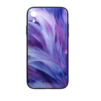 Apsauginis stiklas Tellur Cover Glass print, skirtas iPhone XR, su margintu plunksnų dizainu