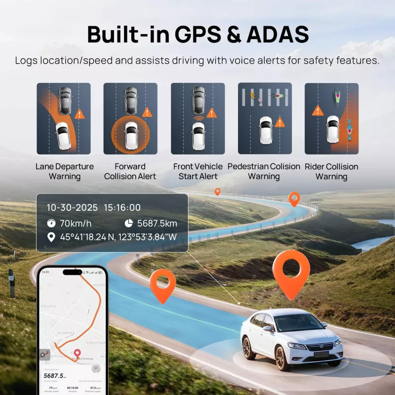Automobilinė vaizdo kamera 70mai A810S 4K su RC24 GPS moduliu — rinkinys 70mai A810S