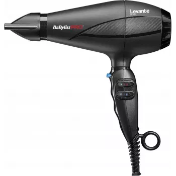Plaukų džiovintuvas BaByliss PRO Levante 2100 W, AC variklis, joninė technologija, 2 šilumos/2 greičiai, juodas