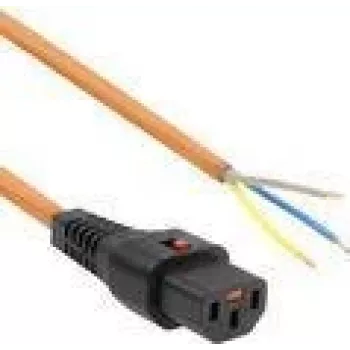 ACT Powercord C13 IEC Lock - atviras galas oranžinis 3 m, PC967