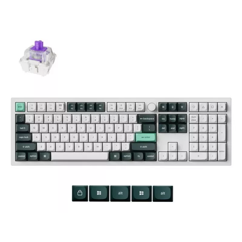 Mechaninė klaviatūra Keychron Q6 HE QMK su Gateron Double‑Rail magnetiniais stabilizatoriais