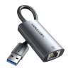 USB į Gigabit Ethernet adapteris Vention CEZ — laidinė USB magistralės sąsaja, 1000 Mbit/s, Pilka