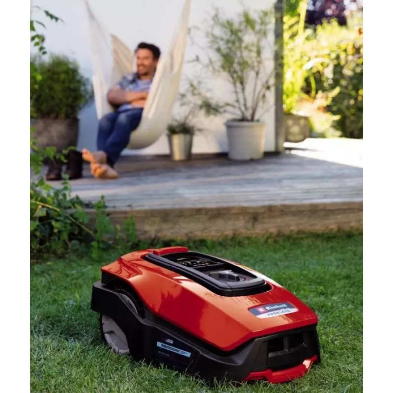 Automatinė vejapjovė EINHELL FREELEXO 600 BT — 18 cm pjovimo plotis, 2–6 cm aukštis, 600 m², 18 V Li-Ion