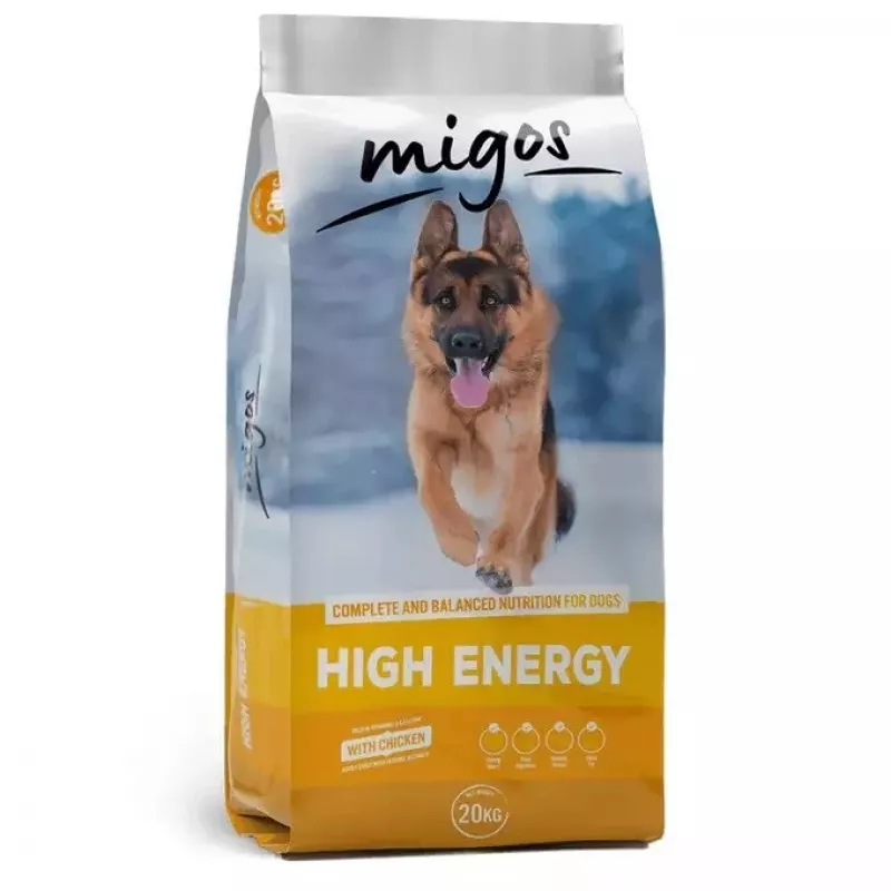 MIGOS High Energy Chicken - sausas šunų maistas - 20kg