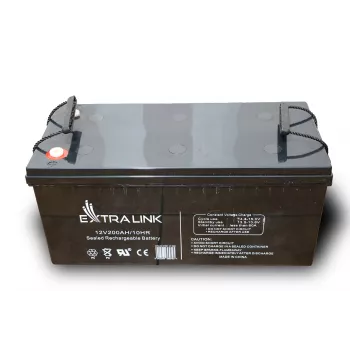 Extralink 12 V 200 Ah akumuliatorius AGM, hermetiškas švino rūgšties (VRLA), priežiūros nereikalaujantis
