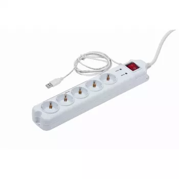 Apsauga nuo viršįtampių Gembird PCW-MS-2G White 5 AC Outlets 250V 1.8m