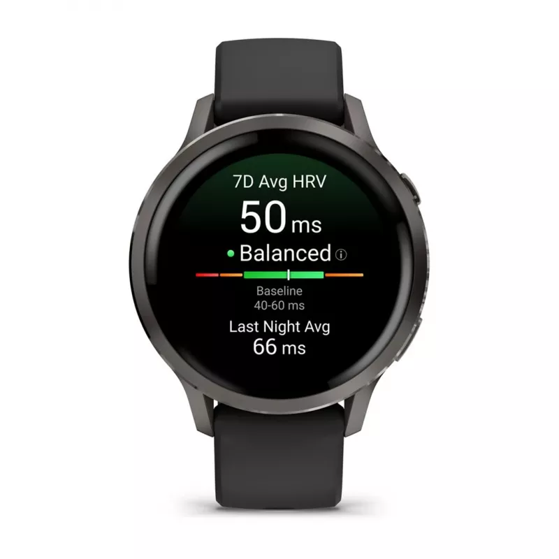 Garmin Venu 4 3,05 cm (1,2 colio) AMOLED 41 mm Skaitmeninis 390 x 390 pikselių Liečiamas ekranas Juodas Wi-Fi GPS (palydovas)