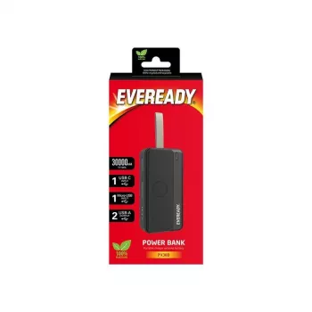 Išorinė baterija Energizer PX30B 30000 mAh ličio polimero (LiPo) juoda, 2 USB-A išvestys