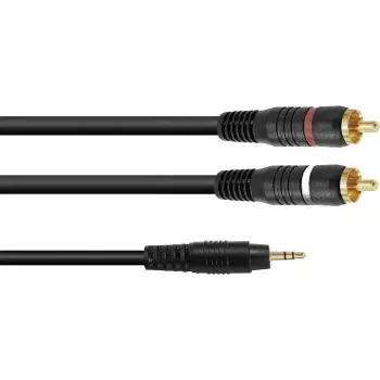 Adapterio kabelis Omnitronic 3,5 mm lizdas į 2×RCA, 1,5 m, modelis 30225151