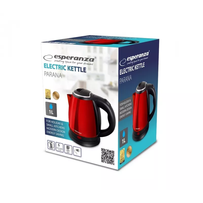 Esperanza EKK128R elektrinis virdulys Parana 1 L juoda, raudona 1350 W