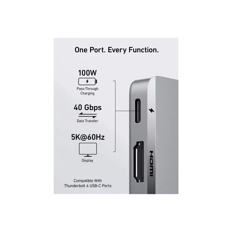 Anker 547 - šakotuvas - USB-C, 7-in-2 - 3 x USB-C + 2 x USB + 1 x HDMI - stalinis (A83540A1)