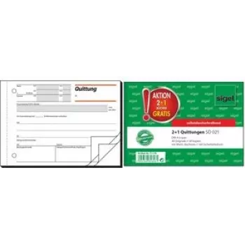 Kvitu knygelė Sigel T1178 — 2+1 kopijos, reklaminis leidimas, skirta rinkai D, 1 vnt.
