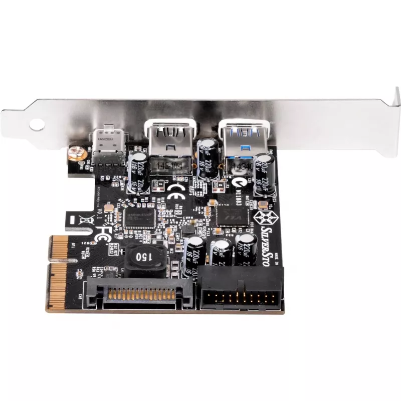 SilverStone ECU05 - USB adapteris - PCIe 2,0 x2 Low Profile - USB 3,1 Type C x 1 + USB3.0 x 2 + USB3.0 (vidinis) x 2 (SST-ECU05)