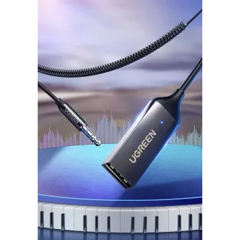 UGREEN CM309 Bluetooth 5.0 USB garso imtuvas su 3,5 mm AUX lizdu, juodas, 20–20000 Hz