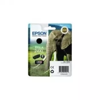 Epson Elephant vienetinis pakuotė juodas 24XL Claria Photo HD rašalas, juoda, pigmentinis rašalas, 1 vnt.