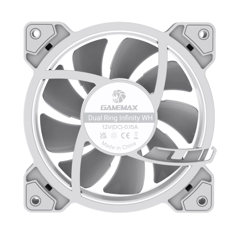 Gamemax | Korpuso ventiliatorius | DUAL RING INFINITY | Balta