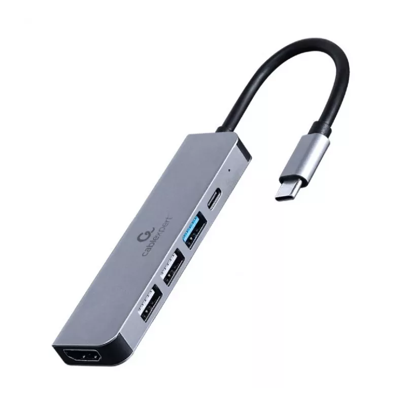 Gembird A-CM-COMBO5-03 USB Type-C 5-in-1 kelių prievadų adapteris (USB šakotuvas + HDMI + PD)