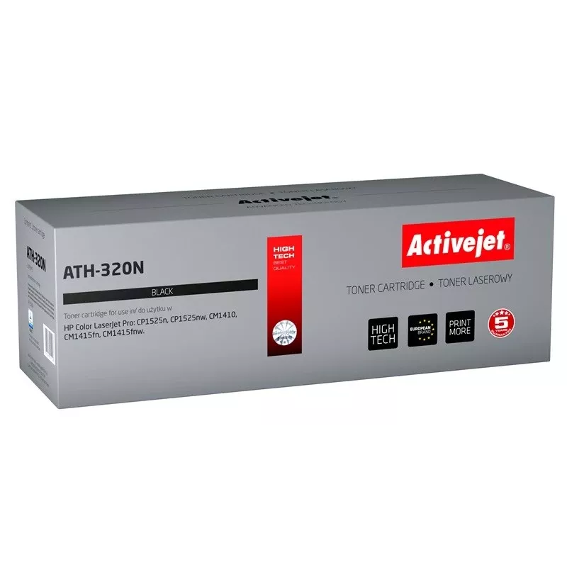 Activejet ATH-320N dažų miltelių kasetė (pakaitalas HP 128A CE320A; Supreme; 2000 puslapių; juoda)