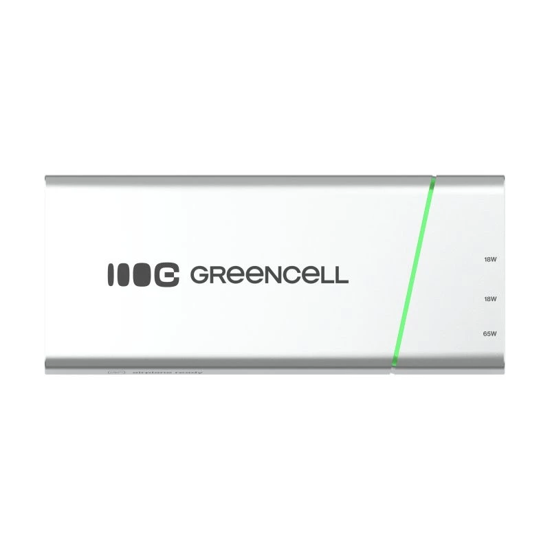 Nešiojama baterija Green Cell BPLGC20P 20800 mAh ličio jonų, USB-C PD 65W, 2x USB-C + 1x USB-A, aliuminio korpusas