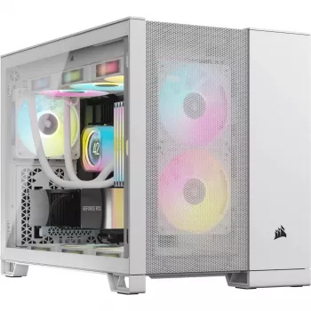 Corsair 2500D AIRFLOW Micro ATX dviejų kamerų PC korpusas – baltas CC-9011264-WW
