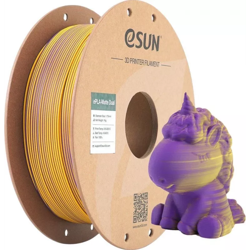 PLA MATTE DUAL 1,75mm PURPLE Geltona 1kg ESUN 3D FILAMENT (PLA-MTD175B-ZY1P1)