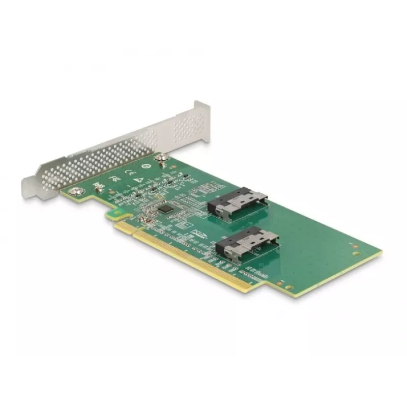 DeLOCK PCI Express 4.0 x16 kortelė į 4 x SFF-8639 NVMe - bifurkacija - Low Profile formos faktorius
