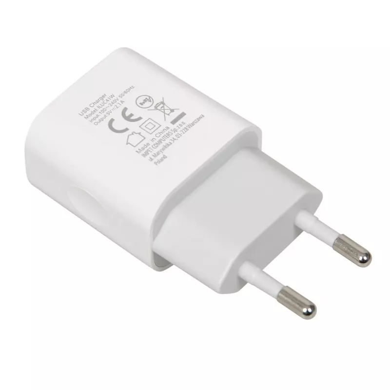 Maitinimo įkroviklis iBOX C-41 USB 2A, 1 USB prievadas, microUSB laidas, baltas