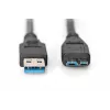 ASSMANN SuperSpeed USB 3.0 kabelis, USB A kištukas Micro USB B kištukas, Cu AWG 28, 2x ekranuotas, ilgis 1,0 m (AK-300116-010-S)