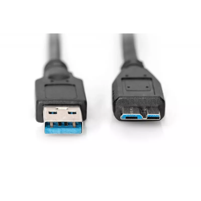 ASSMANN SuperSpeed USB 3.0 kabelis, USB A kištukas Micro USB B kištukas, Cu AWG 28, 2x ekranuotas, ilgis 1,0 m (AK-300116-010-S)