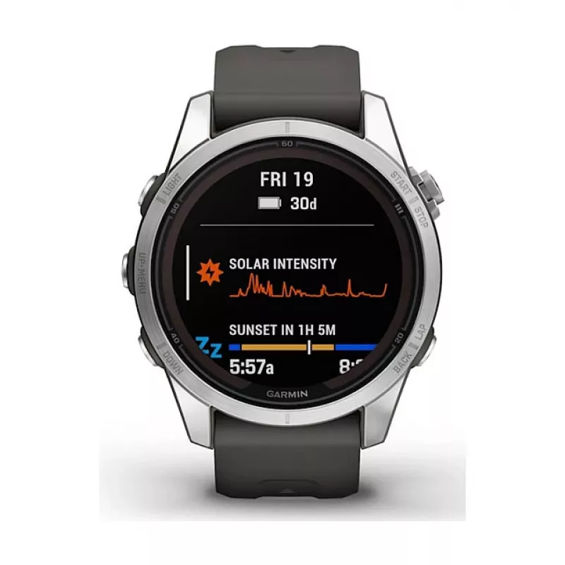 Garmin fēnix 7S Pro 3,05 cm (1,2 inch) MIP 42 mm Skaitmeninis 240 x 240 pikselių Jutiklinis ekranas Sidabrinis Wi-Fi GPS (palydovinis)