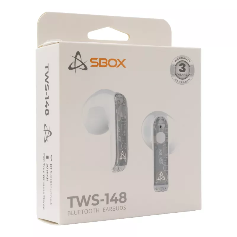 Ausinės SBOX EB-TWS148 Baltos