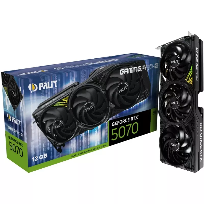 Vaizdo plokštė PALIT GeForce RTX 5070 Ti — 16 GB GDDR7, PCIe 5.0, 256 bitų, 3xDP 1xHDMI, 300 W